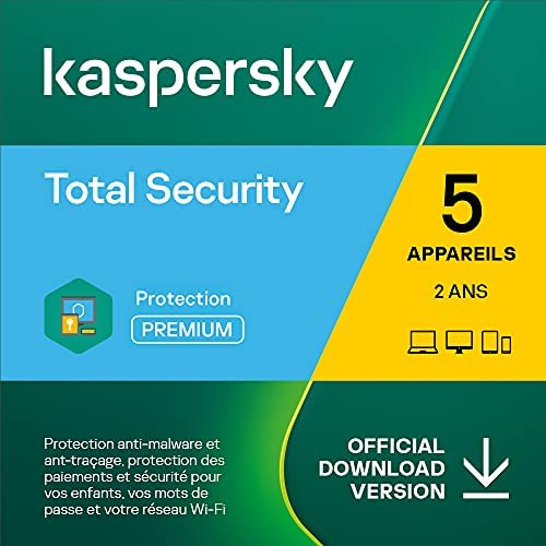 Kaspersky Total Security 2022 | 5 Appareils | 2 Ans | Code à envoyer par Email